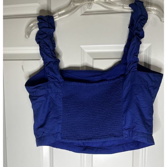 Free People Ashley Cropped Tank OB1716216 Mazarine Blue Motif Women's Xl - Picture 6 of 10